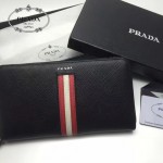 PRADA 2M1188-14 商務男士新配色原單十字紋長款錢包手拿包