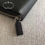 PRADA 2M1411 商務男士175鋼印黑色原版十字紋長款錢包