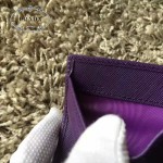 PRADA 1M0176-13 人氣經典款女士原單紫色十字紋短款三折錢包