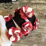 PRADA 1TY001-3 時尚魅力純手工製作原單紅色花朵百搭包包肩帶