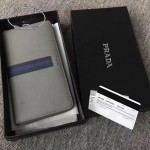 PRADA 2M1188-16 商務男士新配色原單十字紋長款錢包手拿包