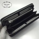 PRADA 2M1317-4 專櫃新配色175鋼印原單十字紋長款拉鏈錢包
