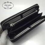 PRADA 2M1317-4 專櫃新配色175鋼印原單十字紋長款拉鏈錢包