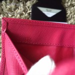 PRADA 1M0176-12 人氣經典款女士原單枚紅色十字紋短款三折錢包