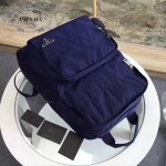 PRADA BZ002 戶外必備男女款深藍色原單尼龍降落傘面料雙肩包書包