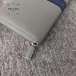 PRADA 2M1188-16 商務男士新配色原單十字紋長款錢包手拿包