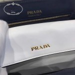 PRADA 1BA049B 專櫃新款原單藍拼白十字紋手提單肩包風琴包