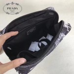 Prada-2NA006 黑色森林圖案進口降落傘尼龍材質化妝包