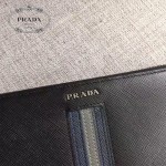 PRADA 2M1317-5 專櫃新配色175鋼印原單十字紋長款拉鏈錢包