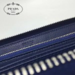 PRADA 2M1317-7 專櫃新配色175鋼印原單十字紋長款拉鏈錢包