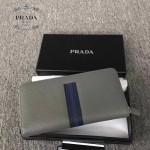 PRADA 2M1317-8 專櫃新配色175鋼印原單十字紋長款拉鏈錢包