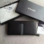 PRADA 2M1317-5 專櫃新配色175鋼印原單十字紋長款拉鏈錢包