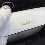 PRADA 1BA049B-3 專櫃新款原單黑拼白十字紋手提單肩包風琴包