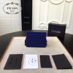 Prada-2MC223-4 原版十字紋進口小牛皮6卡位卡片夾卡包