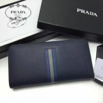 PRADA 2M1317-6 專櫃新配色175鋼印原單十字紋長款拉鏈錢包