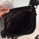 Prada-VA0826-3 黑色進口降落傘面料原廠錦綸裡布青古銅五金男士斜挎包