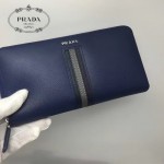 PRADA 2M1317-7 專櫃新配色175鋼印原單十字紋長款拉鏈錢包