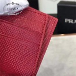 Prada-2MC223-3 原版十字紋進口小牛皮6卡位卡片夾卡包