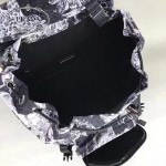 Prada-2VZ135 黑色森林圖案進口降落傘尼龍材質雙肩包背包