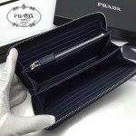 PRADA 2M1317-6 專櫃新配色175鋼印原單十字紋長款拉鏈錢包