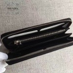 PRADA 2M1317-5 專櫃新配色175鋼印原單十字紋長款拉鏈錢包