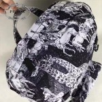 Prada-2VZ135 黑色森林圖案進口降落傘尼龍材質雙肩包背包