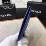 Prada-2MC223-4 原版十字紋進口小牛皮6卡位卡片夾卡包