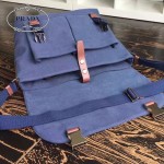 Prada-VA0887-2 原單藍色洗水布時尚潮流男士斜挎包