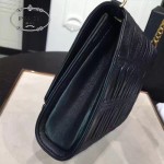 PRADA 1BH007-3 名媛必備黑色原版皺褶小羊皮單肩斜挎包