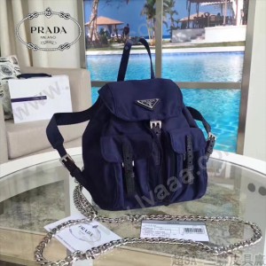 PRADA 1BH029-2 專櫃限量版防水尼龍配原版十字紋迷你雙肩包
