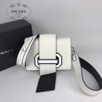 PRADA 1BD067-5 楊冪同款白色原版牛皮配樹脂扣單肩斜挎包