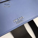 PRADA 1BD067-6 楊冪同款藍色原版牛皮配樹脂扣單肩斜挎包