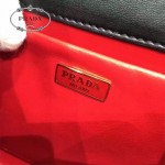 PRADA 1BH007-3 名媛必備黑色原版皺褶小羊皮單肩斜挎包