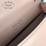 PRADA 1BD067-4 楊冪同款粉色原版牛皮配樹脂扣單肩斜挎包