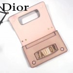 DIOR-001-6 王子文同款JADIOR系列古銅字母灰粉色原版皮單肩斜挎包手拿包