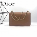 DIOR-001-3 王子文同款JADIOR系列古銅字母土黃色原版皮單肩斜挎包手拿包