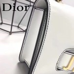 DIOR-001-2 王子文同款JADIOR系列古銅字母白色原版皮單肩斜挎包手拿包