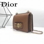 DIOR-001-3 王子文同款JADIOR系列古銅字母土黃色原版皮單肩斜挎包手拿包