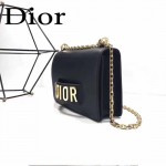DIOR-001 王子文同款JADIOR系列古銅字母黑色原版皮單肩斜挎包手拿包