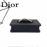 DIOR-001 王子文同款JADIOR系列古銅字母黑色原版皮單肩斜挎包手拿包