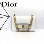 DIOR-001-2 王子文同款JADIOR系列古銅字母白色原版皮單肩斜挎包手拿包