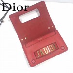 DIOR-001-4 王子文同款JADIOR系列古銅字母紅色原版皮單肩斜挎包手拿包
