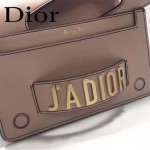 DIOR-001-6 王子文同款JADIOR系列古銅字母灰粉色原版皮單肩斜挎包手拿包