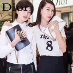 DIOR-001-2 王子文同款JADIOR系列古銅字母白色原版皮單肩斜挎包手拿包