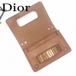 DIOR-001-3 王子文同款JADIOR系列古銅字母土黃色原版皮單肩斜挎包手拿包