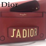 DIOR-001-4 王子文同款JADIOR系列古銅字母紅色原版皮單肩斜挎包手拿包
