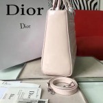 DIOR-007 人氣經典款女士七格粉色原版漆皮銀扣手提單肩包戴妃包