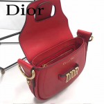 DIOR-003 早春最新款D Fence紅色原版皮大小號單肩斜挎包