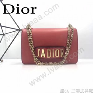 DIOR-001-4 王子文同款JADIOR系列古銅字母紅色原版皮單肩斜挎包手拿包