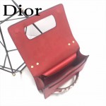 DIOR-001-4 王子文同款JADIOR系列古銅字母紅色原版皮單肩斜挎包手拿包